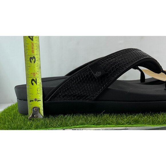 New Spenco Womens Shoreline Snake Sandals Size 6.5B Black Flip Flops Orthotic Su - Picture 6 of 10